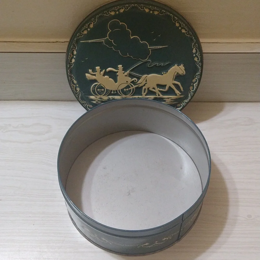 Vintage Shirley Jean Capital Cake Carriage Metal Christmas Fruit Cake Tin